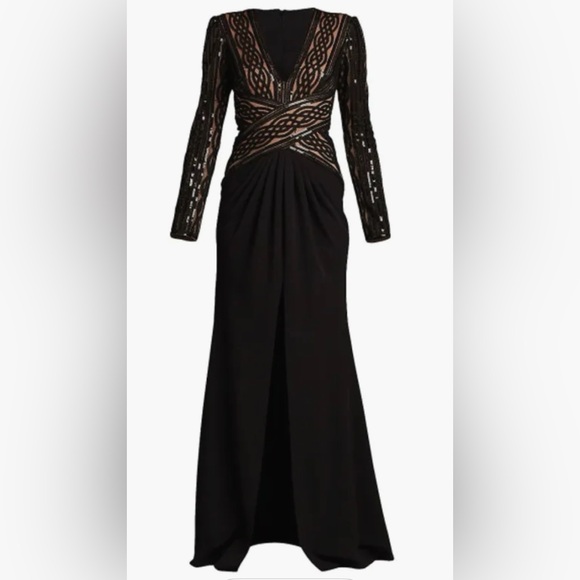 Tadashi Shoji Dresses & Skirts - Tadashi Shoji Women's Long-Sleeve Sequin-Embroidered Gown NWT. Size 14